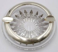 Auktion 365<br>Kristall-Ascher mit Silberrand-835-, D-ca. 13 cm