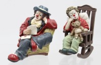 Auktion 365<br>2x Gilde-Clowns in Sessel, max. H12 cm