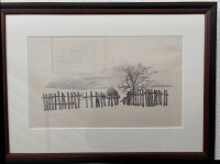 Auktion 365<br>anonyme gr. Radierung "Winterlandschaft", gut ger/Glas, event. unter PP signiert, 42x57 cm