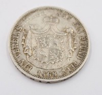 Auktion 365 / Los 6045 <br>Vereinstaler Fürstentum Reuß jüngere Linie 1868, Heinrich XXII., 18,38gr., D-3,3cm