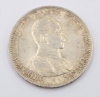 Auktion 365<br>5  Mark, Wilhelm II Preussen, 1913 A, 27,69gr., D-3,8cm