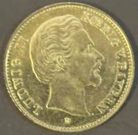 Auktion 365<br>GOLD -900-, Bayern 5 Mark 1877 gutes vz Ludwig II, 1,93 gr.,