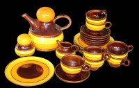 Auktion 365 / Los 9019 <br>Zeller Keramik, Kaffeeservice "Havanna" 70-er Jahre, kompl. für 6 Personen, 21 Teile