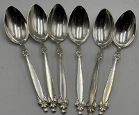Auktion 365<br>6x Teelöffel, Silber-800-, Wilkens, Schloss Kronborg Muster, L-11 cm, 66 gr.