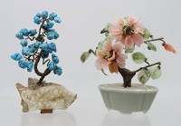 Auktion 365 / Los 15519 <br>kl. Jadebaum und kl. Türkisbaum, neuzeitl. ca. H-15cm