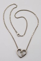 Auktion 365 / Los 1349 <br>925er Halskette mit Herzanhänger, L-50cm Anh. 2,9cm, 13,9gr.