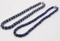 Auktion 365<br>2x div. Lapis-Halsketten, Magnetschließen, ca. L-48cm