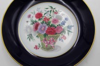 Auktion 365<br>kl. Schale "Kaiser" Kobalt mit Blumenkorb, D-20 cm