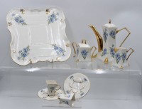 Auktion 365<br>Tete a Tet, florales Dekor, ungemarkt, 8 Teile, ca. H-18,5cm, Tassen H-6cm