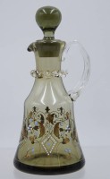 Auktion 365<br>kl. Henkelkaraffe um 1900, Emaillemalerei, ca. H-17cm