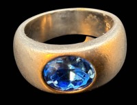 Auktion 365<br>massiver Silberring-925- mit blauen Stein, RG 59, 12,6 gr