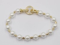 Auktion 369<br>Modeschmuck-Perlenarmband, ca. L-18cm