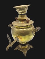 Auktion 365 / Los 15049 <br>alter Messing Samowar, H-32 cm