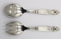 Auktion 365 / Los 11048 <br>Salatbesteck Georg Jensen, Silber-925-, Acorn, zus. 150 gr
