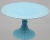 Auktion 365 / Los 10049 <br>Tafelaufsatz, &auml;lter, blaues opalines Glas, H-11cm D-18cm