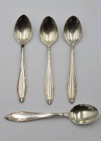 Auktion 365 / Los 11051 <br>4x Mokka-L&ouml;ffel, 800er Silber, L-10cm, 47gr.