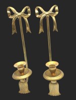 Auktion 365 / Los 15056 <br>2x Messing-Wand-Kerzenhalter, H-32 cm