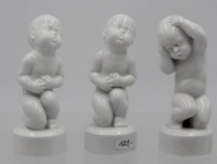 Auktion 365<br>3x Schmerzens-Kinder von Bing&amp;Gröndahl, Copenhagen, weiss, H-12 cm