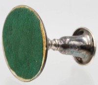 Auktion 365<br>Kerzenhalter mit  ovalen Stand, Silber, Copenhagen, H-8 cm, gefüllter Stand, 10x8 cm, 133,2 gr.