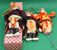Auktion 365<br>3x chinesische Marionetten (Opern-Figuren), max. H- 27cm (je in Schachtel)