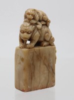 Auktion 365<br>Speckstein-Stempel, China, ca. H-6,3cm