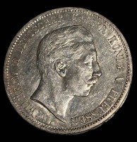 Auktion 365<br>5 Mark 1907,A,  Preussen, Wilhelm II, D-4 cm, 27,8 gr