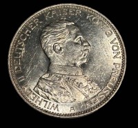 Auktion 365<br>3 Mark 1914, Wilhelm II, Preussen, D-3,4 cm, 16,7 gr