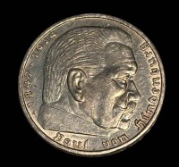 Auktion 365<br>5 Reichsmark 1939, Paul von Hindenburg, 13,8 gr
