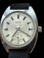 Auktion 365 / Los 2157 <br>mechan. HAU "BWC-Swiss"  Courage, Werk läuft, Glas mit Kratzer