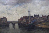 Auktion 365 / Los 4025 <br>Rudolf Anton GUBA(1884-1950), Stadtansicht, Öl/Leinwand, gerahmt, RG 54,3 x 74,3cm