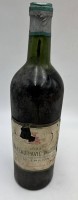 Auktion 365<br>Flasche frz. Rotwein von 1904 , Weinhandlung A. Dölle, (Hotel Dölle)Wein "Chateau Pavie Macquin, St. Emillion 1904" gut erhalten für 121 Jahre, kaum Verdunstung,