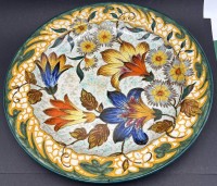 Auktion 366 / Los 9011 <br>gr. Teller "Gouda" Zuid, Holland, Blumenmalerei, D-35 cm
