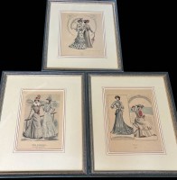 Auktion 366 / Los 5003 <br>3x grosse Modestiche, um 1900, gut ger/Glas, je 52x43cm