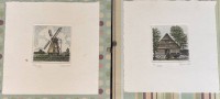 Auktion 366 / Los 5008 <br>2x kl. Farbradierungen, sign. Sommer, /500 er Auflage, je  12x12 cm