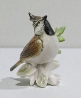 Auktion 366<br>Haubenmeise, ENS Volkstedt, Unterglasurfarben, ca. H-9cm