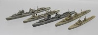 Auktion 366 / Los 15016 <br>5x Schiffsminiaturen, Wiking, &auml;lter, Kriegsschiffe,  ca. L-7,5 bis 9,8cm
