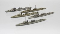 Auktion 366 / Los 15017 <br>5x Schiffsminiaturen, Wiking, &auml;lter, Kriegsschiffe, ca. L-7,5cm
