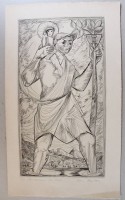 Auktion 366<br>Hans SCHILTER (1918-1988), Hlg. Christopherus, Radierung, Nr. 23/50, ungerahmt, BG 65,5 x 38,8cm