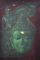 Auktion 366<br>anonyme Mischtechnik o.&auml;., Buddha, gerahmt, RG 48,5 x 38,5