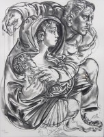 Auktion 366<br>limitierter Druck von Hans Erni, A Future For Refugees, Nr. 818/1000, gerahmt/Glas, RG 42,5 x 36cm