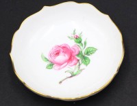 Auktion 366<br>kl. Sch&auml;lchen "Meissen" Rote Rose, 2.Wahl, D-8 cm