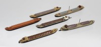 Auktion 366 / Los 15043 <br>6x Schiffsminiaturen, Wiking, &auml;lter, Frachter, ca. L-6cm