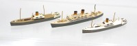Auktion 366 / Los 15050 <br>3x Schiffsminiaturen, Wiking, &auml;lter, Passagierschiff und 2 Walf&auml;nger, ca. L-14cm