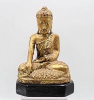 Auktion 366<br>vergoldete Buddha-Figur im Mandalay-Stil aus Birma, ca. H-29cm