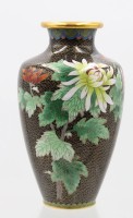 Auktion 366<br>Cloisonné-Vase, China, florales Dekor, ca. H-20,5cm