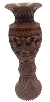 Auktion 366<br>hohe beschnitzte Holzvase, H-30 cm