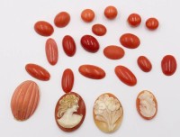 Auktion 366<br>Konvolut Koralle und Gemmen, ca. 24 gr.