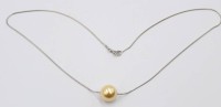 Auktion 366 / Los 1039 <br>Silberkette mit grosser Perle, 5,5 gr.