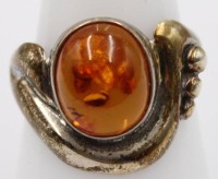 Auktion 366 / Los 1047 <br>Silberring-800- mit Bernstein, RG 56, 4,5 gr