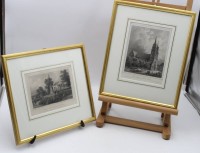 Auktion 366 / Los 5021 <br>Paar Grafiken mit Ansichten der Stadt Basel, je gerahmt/Glas, ca. RG 28,5 x 30,5cm